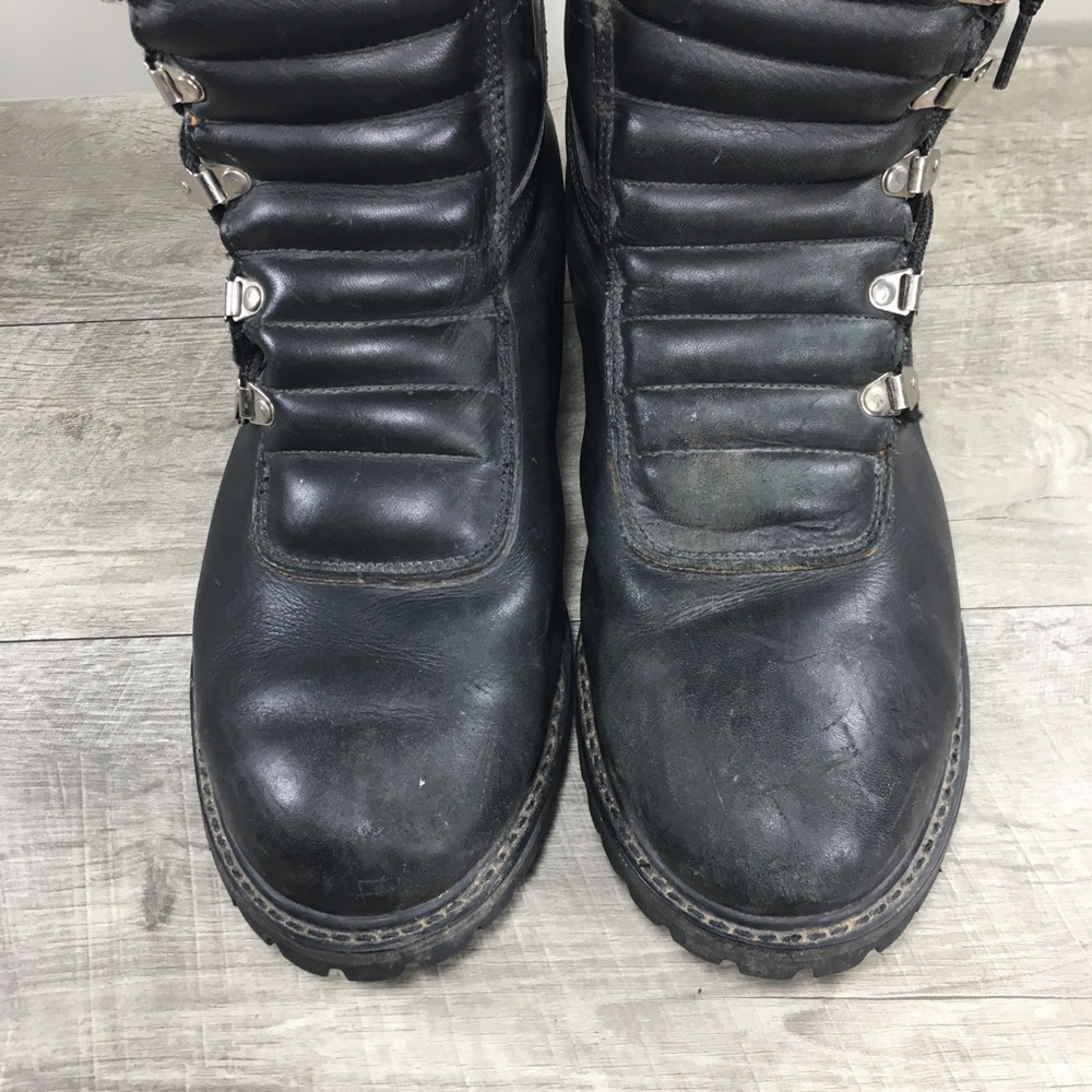 Harley-Davidson Motorcycle Combat Black Leather Riding Biker Mens Boots Size 13 - Picture 5 of 12